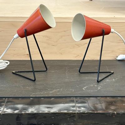 Svend Aage Holm S rensen Svend Aage Holm S rensen Mid Century Modern Small Table Lamps Red Lacquer