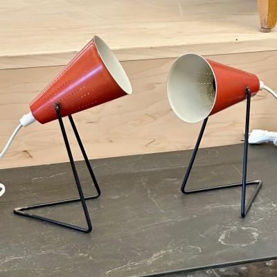 Svend Aage Holm S rensen Svend Aage Holm S rensen Mid Century Modern Small Table Lamps Red Lacquer