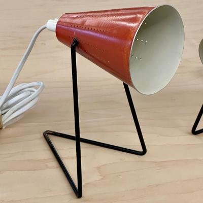 Svend Aage Holm S rensen Svend Aage Holm S rensen Mid Century Modern Small Table Lamps Red Lacquer