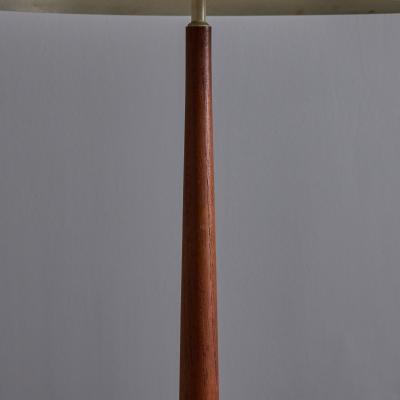 Svend Aage Holm Sorensen 1960s Svend Aage Holm Sorensen Model 4109 Brass and Wood Table Lamp