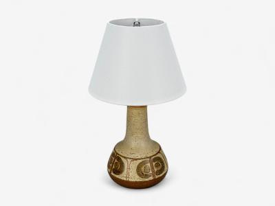 Svend Aage Jensen S holm Beige Ceramic Table Lamp Denmark 1970s