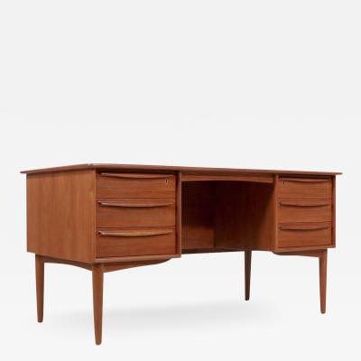 Svend Aage Larsen Svend A Larsen Executive Teak Desk with Bookcase