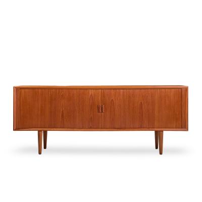 Svend Aage Larsen Svend Aage Larsen Mid Century Danish Teak Tambour Door Credenza