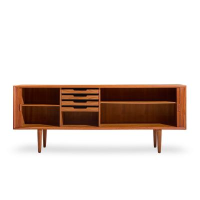 Svend Aage Larsen Svend Aage Larsen Mid Century Danish Teak Tambour Door Credenza