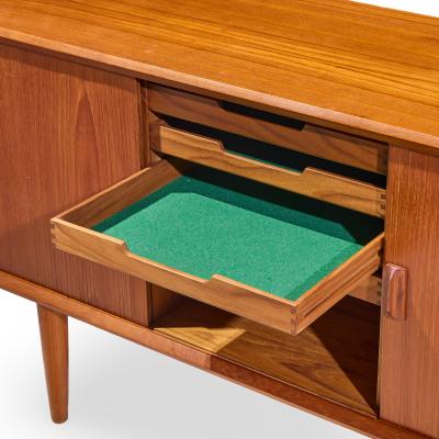 Svend Aage Larsen Svend Aage Larsen Mid Century Danish Teak Tambour Door Credenza