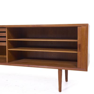 Svend Aage Larsen Svend Aage Larsen for Faarup M belfabrik MCM Danish Teak Tambour Door Credenza