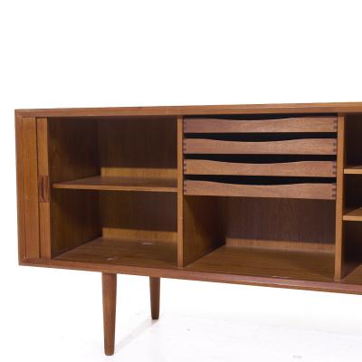 Svend Aage Larsen Svend Aage Larsen for Faarup M belfabrik MCM Danish Teak Tambour Door Credenza