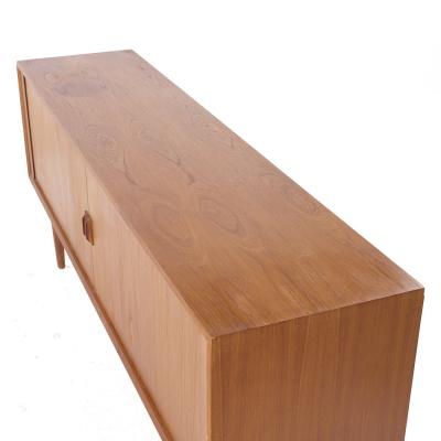 Svend Aage Larsen Svend Aage Larsen for Faarup M belfabrik MCM Danish Teak Tambour Door Credenza