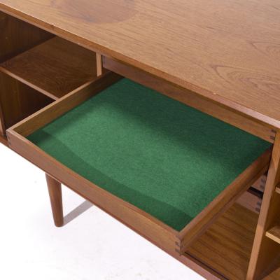 Svend Aage Larsen Svend Aage Larsen for Faarup M belfabrik MCM Danish Teak Tambour Door Credenza
