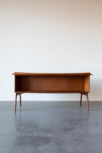 Svend Aage Madsen Danish Teak and Cane Desk by Svend Aage Madsen for Sigurd Hansen M belfabrik