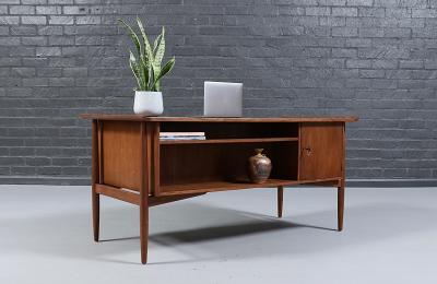 Svend Aage Madsen Svend A Madsen Executive Walnut Desk w Bookcase for H P Hansen
