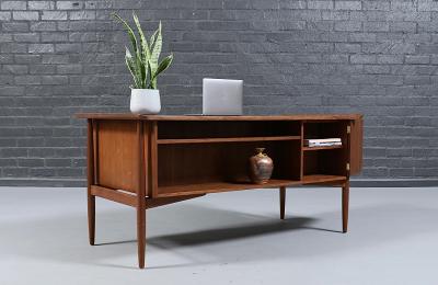 Svend Aage Madsen Svend A Madsen Executive Walnut Desk w Bookcase for H P Hansen