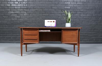 Svend Aage Madsen Svend A Madsen Executive Walnut Desk w Bookcase for H P Hansen
