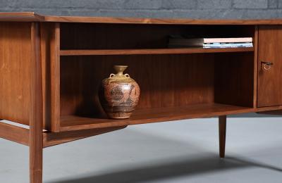 Svend Aage Madsen Svend A Madsen Executive Walnut Desk w Bookcase for H P Hansen