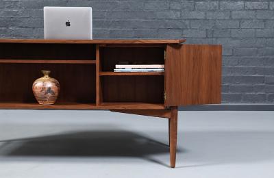 Svend Aage Madsen Svend A Madsen Executive Walnut Desk w Bookcase for H P Hansen