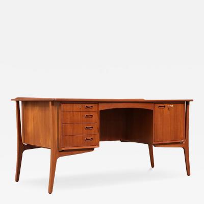 Svend Aage Madsen Svend A Madsen Floating Teak Desk w Bookcase for H P Hansen