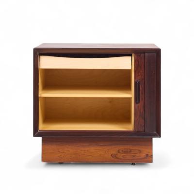 Svend Aage Madsen Svend Madsen Mid Century Danish Rosewood Tambour Door Nightstands Pair