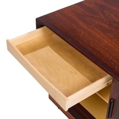 Svend Aage Madsen Svend Madsen Mid Century Danish Rosewood Tambour Door Nightstands Pair