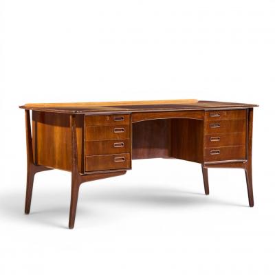 Svend Aage Madsen Svend Madsen Mid Century Danish Teak Curved Desk