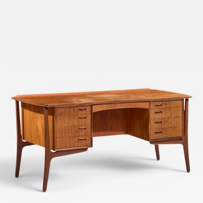 Svend Aage Madsen Svend Madsen Mid Century Danish Teak Curved Desk