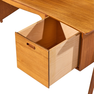 Svend Aage Madsen Svend Madsen Mid Century Danish Teak Curved Desk