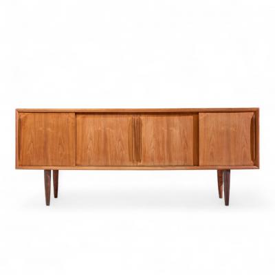 Svend Aage Madsen Svend Madsen Mid Century Danish Teak Curved Front Credenza