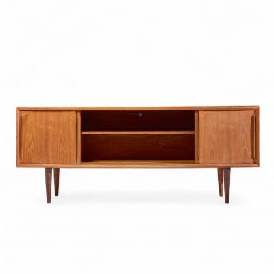 Svend Aage Madsen Svend Madsen Mid Century Danish Teak Curved Front Credenza