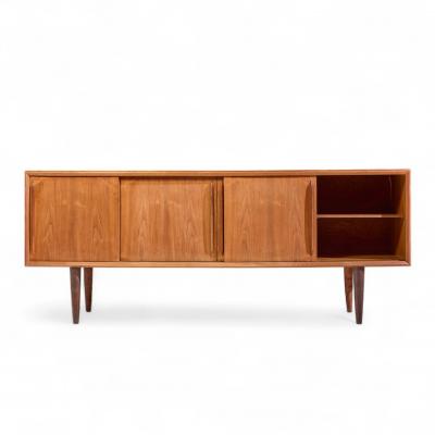 Svend Aage Madsen Svend Madsen Mid Century Danish Teak Curved Front Credenza