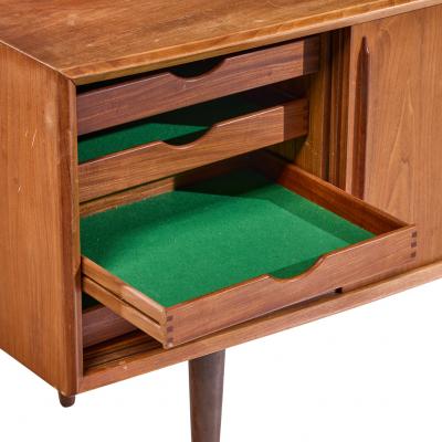 Svend Aage Madsen Svend Madsen Mid Century Danish Teak Curved Front Credenza