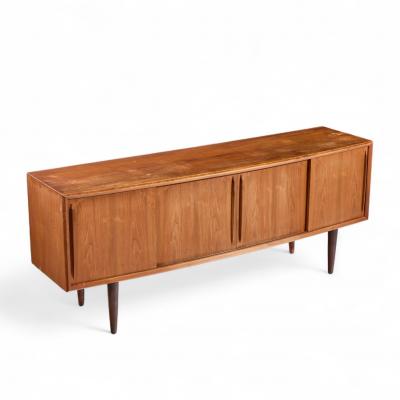 Svend Aage Madsen Svend Madsen Mid Century Danish Teak Curved Front Credenza