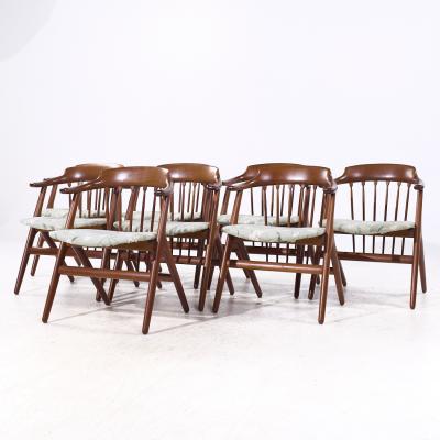 Svend Aage Madsen Svend Madsen Style Mid Century Danish Teak Dining Chairs Set of 8