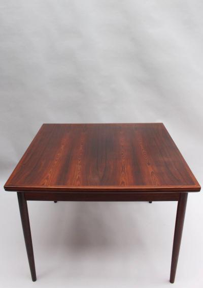 Svend Erik Jensens Mobelfabrik Danish 1960s Square Rosewood Extendable Table by Svend E Jensens Mobelfabrik