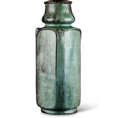 Svend Hammersh i Hammershoj Table lamp with pale teal black glaze by