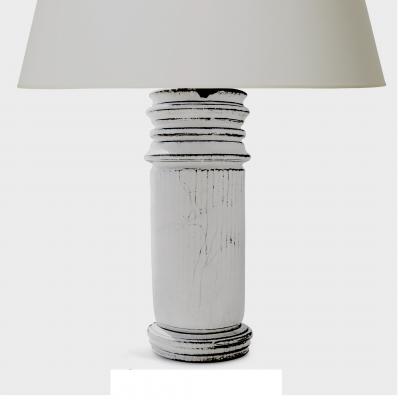 Svend Hammershoj Rare Table Lamp Model Encircled in Carved Flutes by Svend Hammersh i