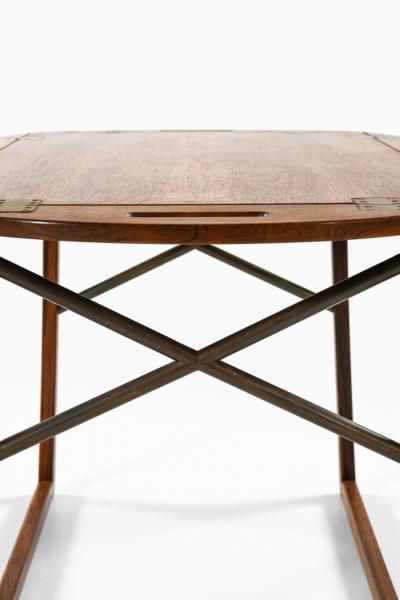 Svend Langkilde Butlers Tray Table in Rosewood and Brass by Svend Langkilde 1950s