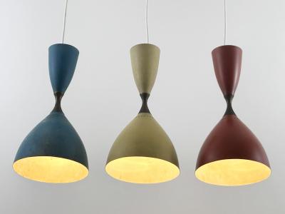 Svend Middelboe Set of Three Diabolo Pendant Lamps by Svend Middelboe for Nordisk Solar 1958