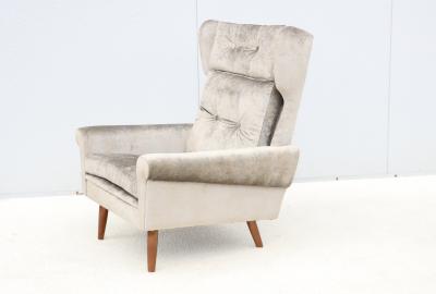 Svend Skipper Svend Skipper High Back Lounge Chairs In Barbara Barry Couture Fabric