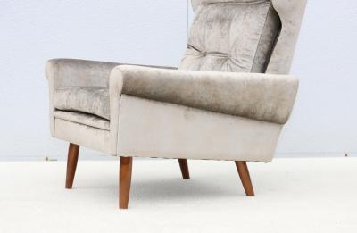 Svend Skipper Svend Skipper High Back Lounge Chairs In Barbara Barry Couture Fabric