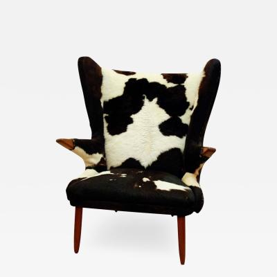 Svend Skipper VINTAGE PONY HIDE WING ARMCHAIR BY SVEND SKIPPER