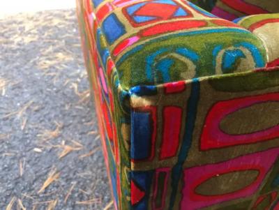 Swaim Furniture Sensational Jack Lenor Larsen Velvet Sofa Milo Baughman Style Mid Century Modern