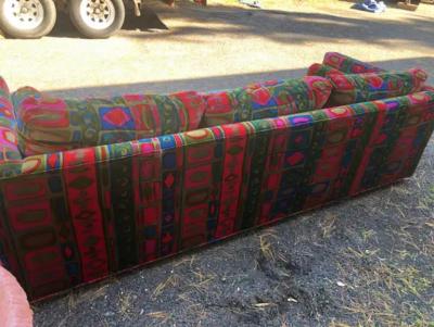 Swaim Furniture Sensational Jack Lenor Larsen Velvet Sofa Milo Baughman Style Mid Century Modern