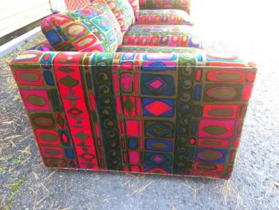Swaim Furniture Sensational Jack Lenor Larsen Velvet Sofa Milo Baughman Style Mid Century Modern