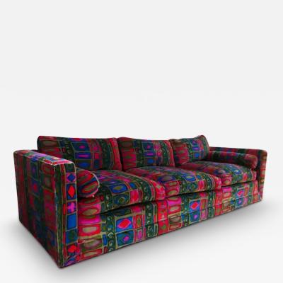 Swaim Furniture Sensational Jack Lenor Larsen Velvet Sofa Milo Baughman Style Mid Century Modern