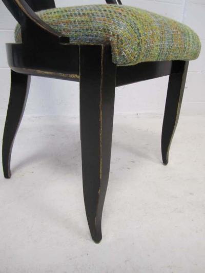 Swaim Furniture Sensuous Pair of Swaim Spoon Back Lacquered Side Chairs Mid Century Modern