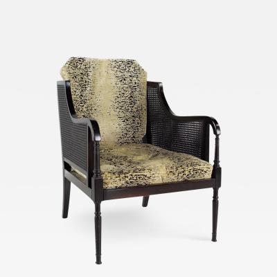 Swaim Mid Century Ebonized Cane Lounge Chair