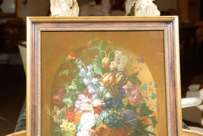 Swedish 1780s Floral Painting in the Manner of Paulus Theodorus van Brussel