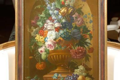 Swedish 1780s Floral Painting in the Manner of Paulus Theodorus van Brussel