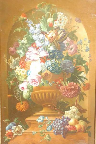 Swedish 1780s Floral Painting in the Manner of Paulus Theodorus van Brussel