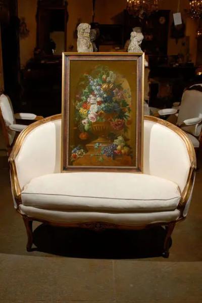 Swedish 1780s Floral Painting in the Manner of Paulus Theodorus van Brussel