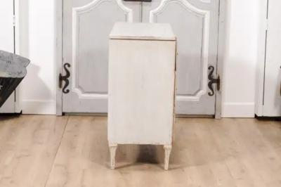 Swedish 1790s Gustavian Period Painted Three Drawer Chest with Carved Feet
